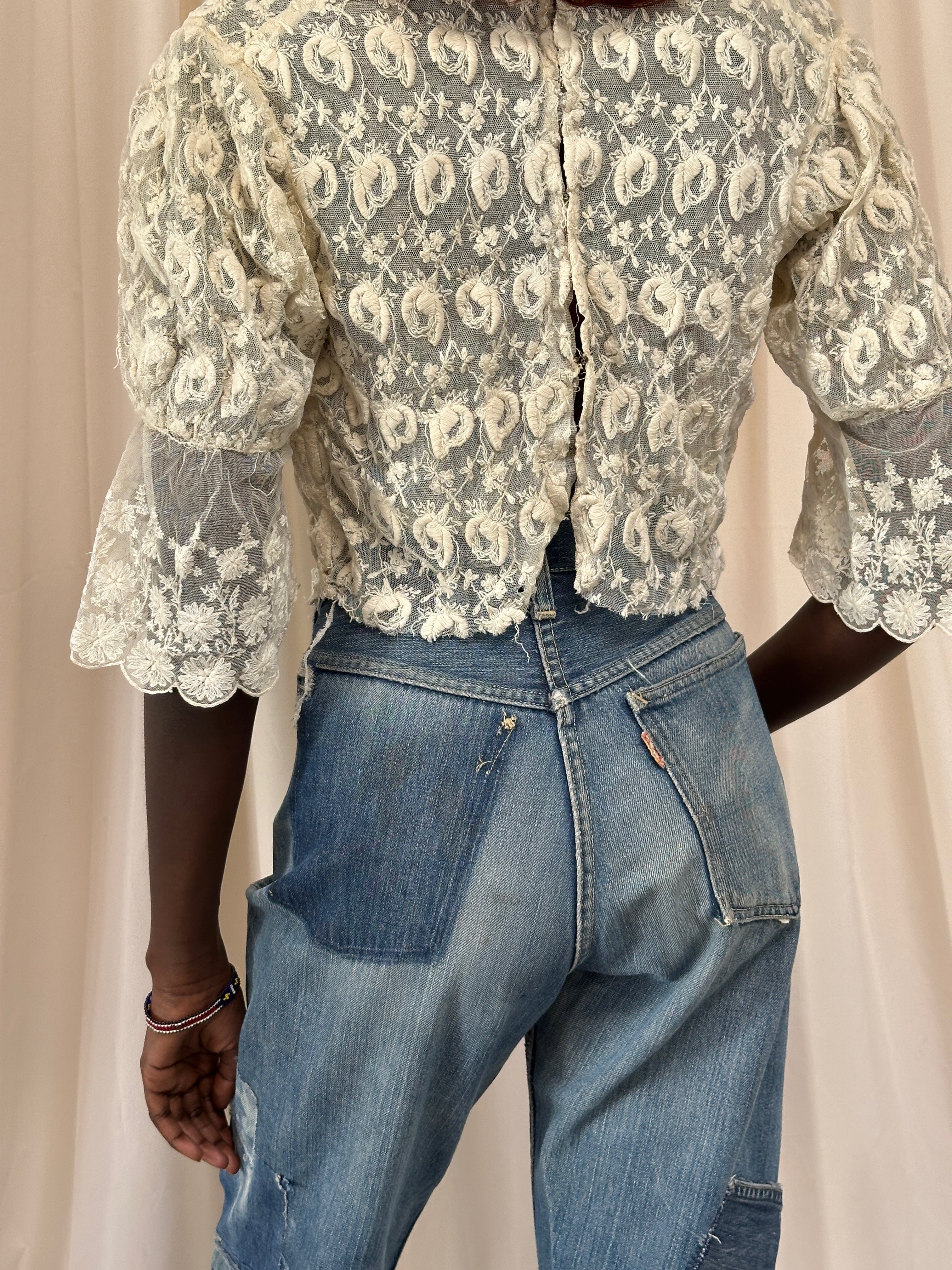 Vintage Edwardian Ivory Lace Bell Sleeve Blouse – Afterlife Boutique