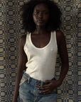 Vintage 1940’s Scoop Neck Cotton Tank | Heritage Blank Antique White Undershirt