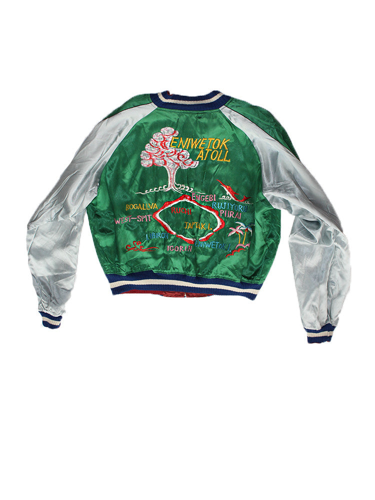 Vintage 50's Deadstock Japan Souvenir Satin Jacket Atomic