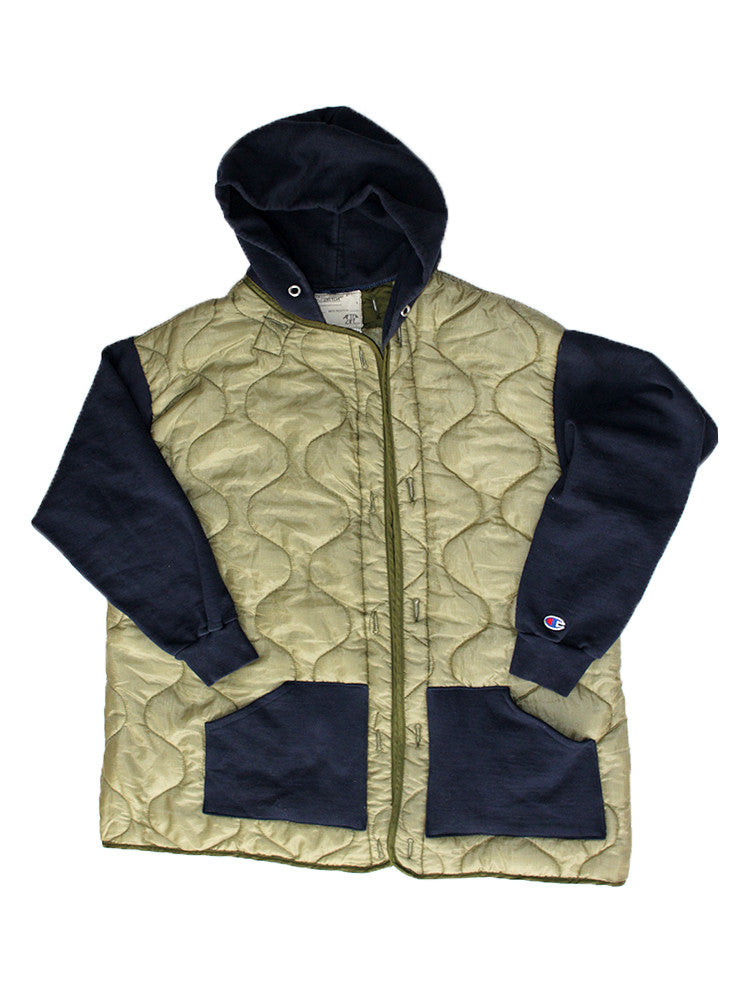 ALC-001 Hooded Reverse Weave Liner Parka Navy ///SOLD///