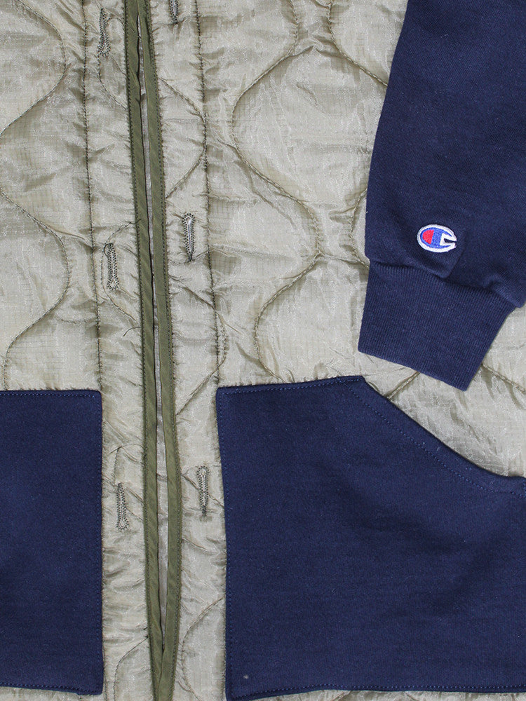 ALC-001 Hooded Reverse Weave Liner Parka Navy ///SOLD///