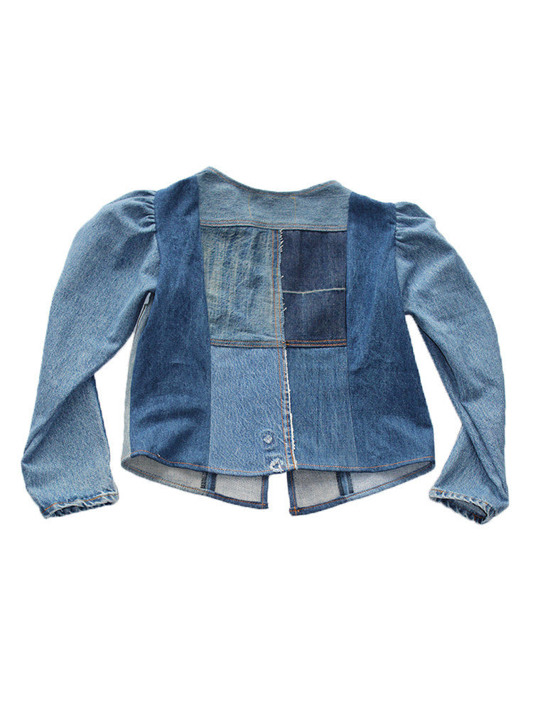 ALC-014 Denim Princess Sleeve Patchwork Jacket