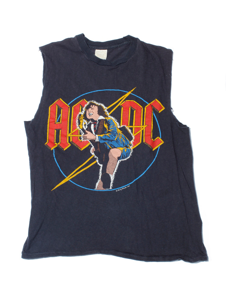 T-shirt Vintage AC/DC Années 80 - Heavy Metal, Taille M, Occasion En Très Bon état