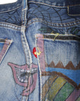 Vintage 60's Original Handmade Hippie Art Levi's Big E Redline Denim ///SOLD///