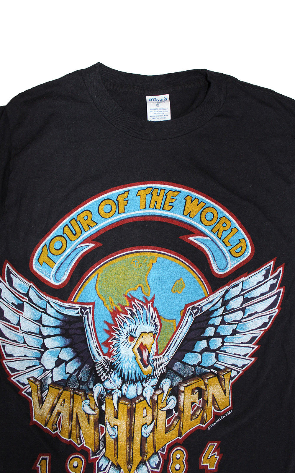 Vintage 80's Deadstock Van Halen Tour Of The World T-shirt