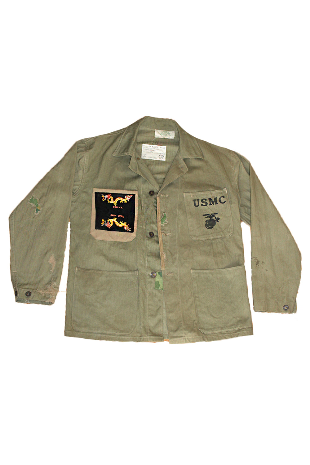 ジャケット・アウター HOUSTON USMC HBT UTILITY JACKET 42 Original U.S. WWII USMC Sergeant HBT Herringbone Twill P44