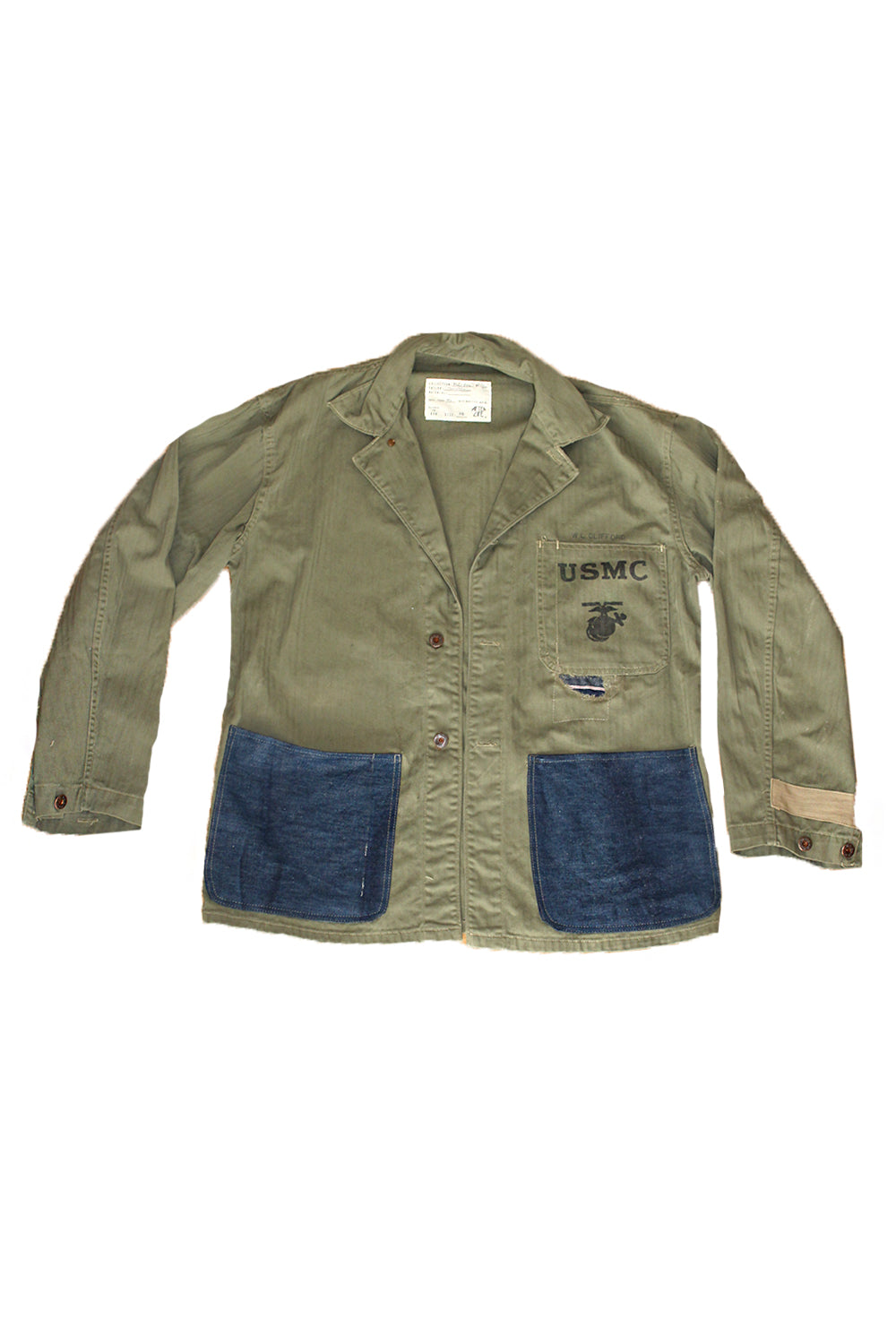 USMC P41 ヘリンボーン　USMARINECORPS ミリタリージャケット USMC TYPE P41 HBT JACKET<br>【米軍海兵隊タイプ P41 ヘリンボーン