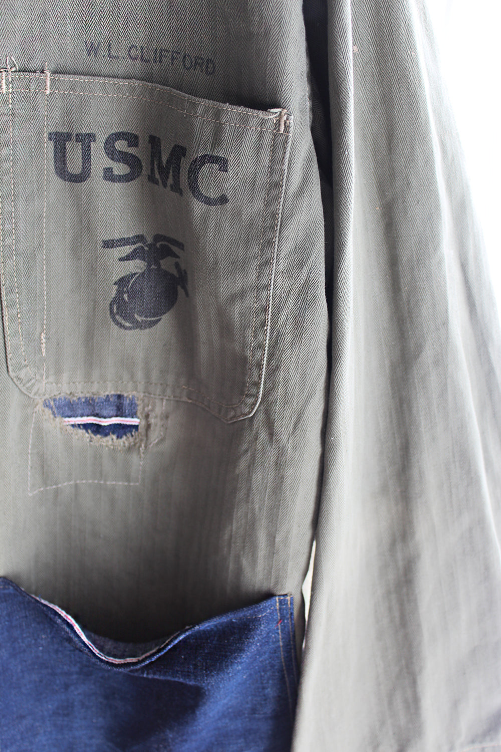 ALC-046 Custom U.S. WWII USMC HBT Herringbone Twill P41 Utility Jacket ///SOLD///