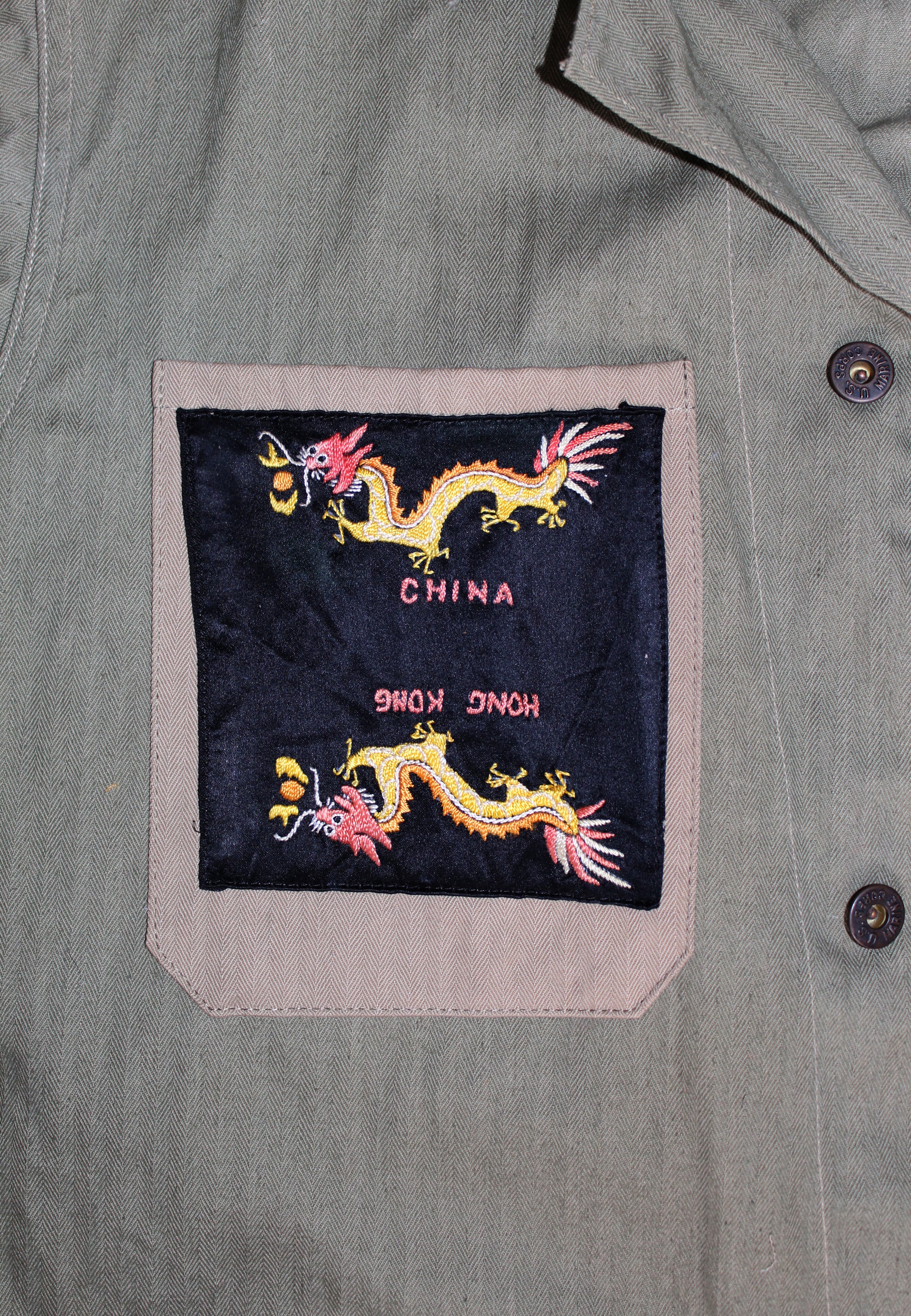 ALC-046 Custom U.S. WWII USMC HBT Herringbone Twill P41 Utility Jacket