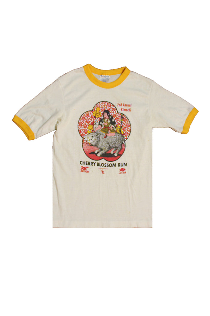 Vintage 1980's Asics Tiger Cherry Blossom Run T-Shirt