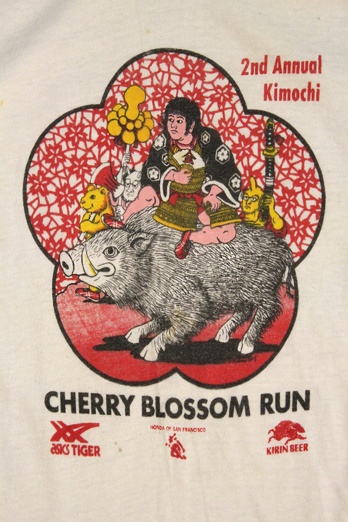 Vintage 1980's Asics Tiger Cherry Blossom Run T-Shirt