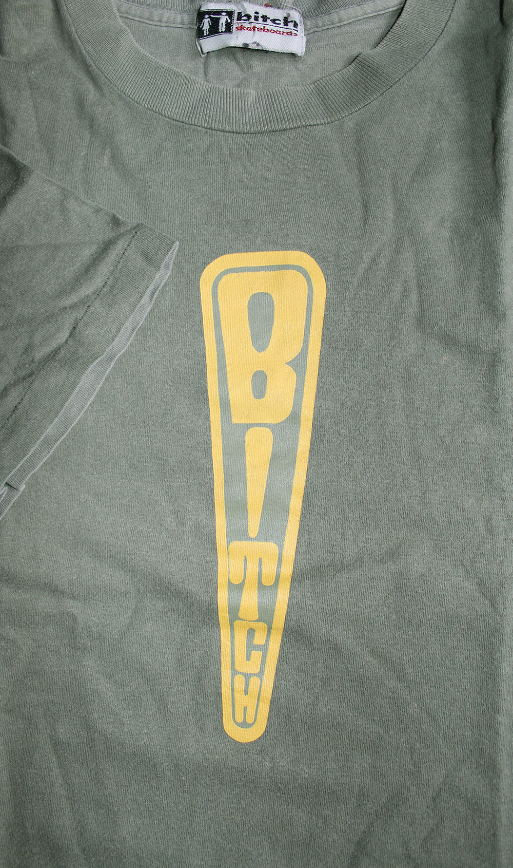 Vintage 90's BITCH Skateboards Green / Mustard T-shirt – Afterlife