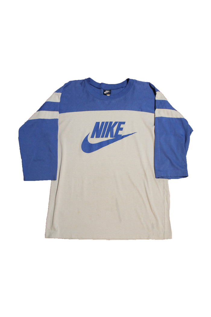 Vintage 1980's Nike 2 Tone 3/4 Length Sleeve T-Shirt