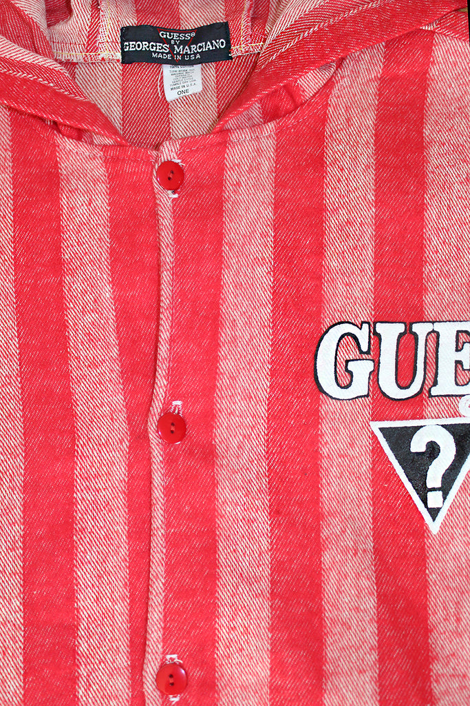 Vintage Guess Logo Hooded Flannel Jacket ///SOLD///