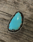 Vintage Native American Silver Pale Blue Turquoise Ring Size 9