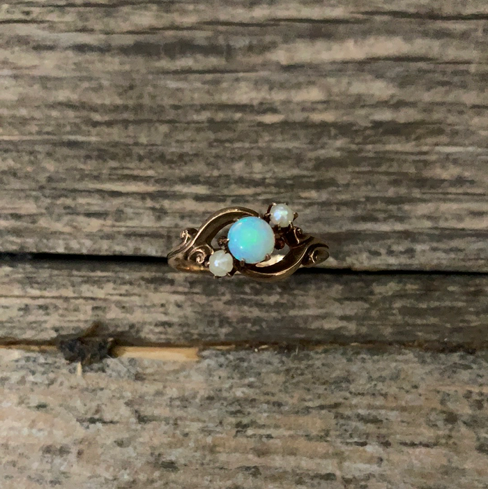 vintage victorian gold opal pearl 