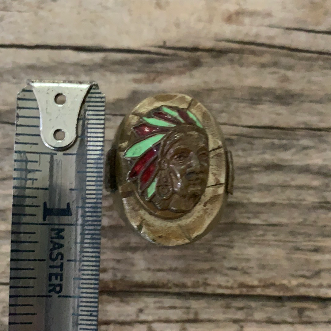 Vintage 1940’s Indian Head Mexican Biker Ring Size 11.25