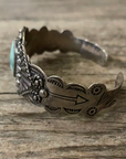 Vintage Native American Silver Arrow Turquoise Bracelet