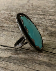 Vintage Native American Silver Pale Blue Turquoise Ring Size 9