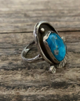 Vintage Native American Turquoise Silver Ring size 7 ///SOLD///