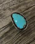 Vintage Native American Silver Pale Blue Turquoise Ring Size 9