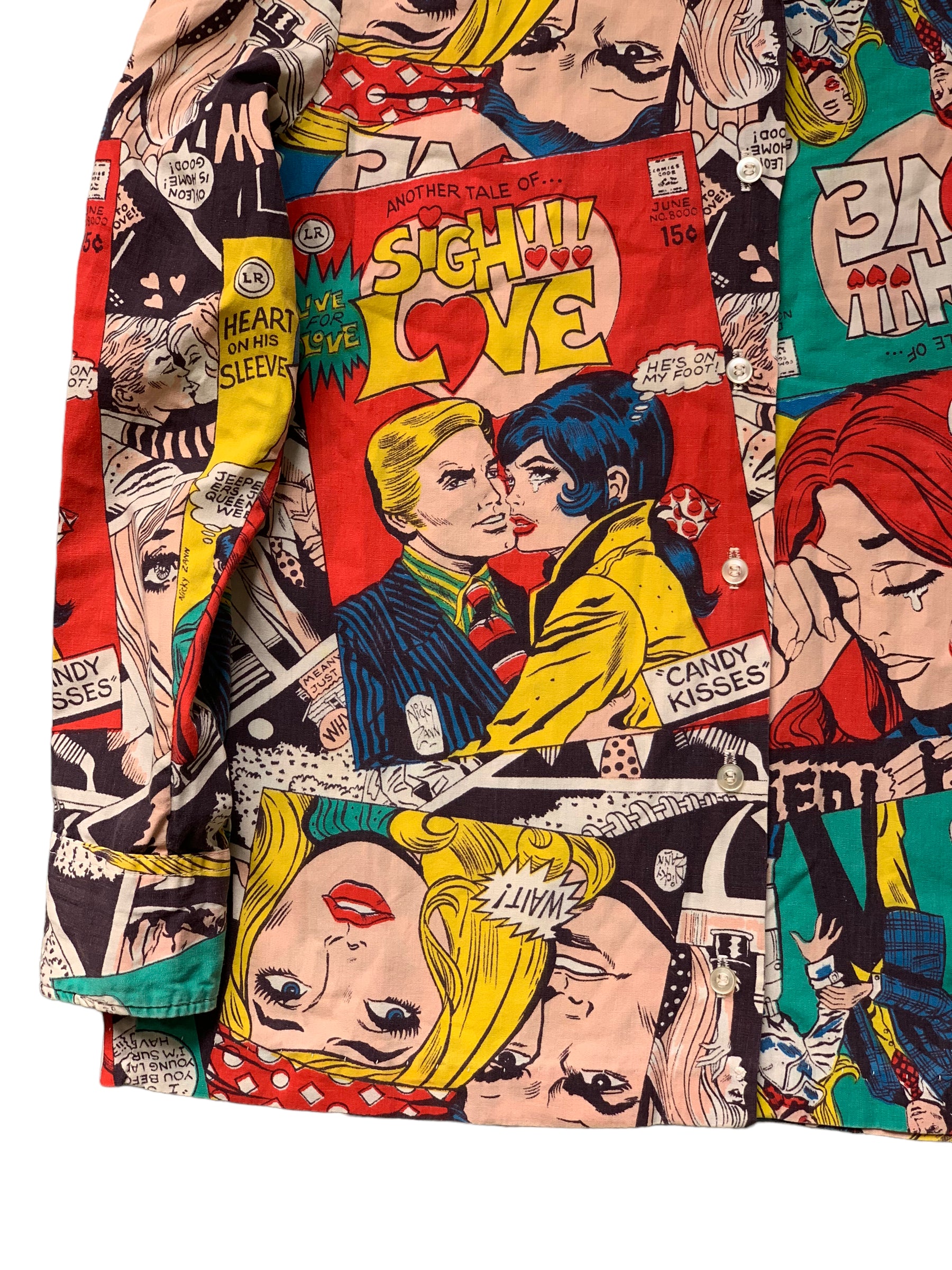 Vintage 70’s Nicky Zane Comic Pop Art All Over Print Shirt