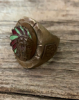 Vintage 1940’s Indian Head Mexican Biker Ring Size 11.25