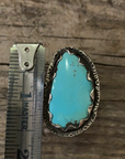 Vintage Native American Silver Pale Blue Turquoise Ring Size 9