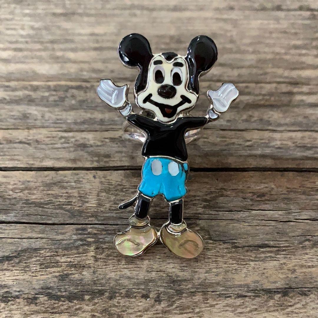 Zuni Mickey Zunitoons Silver Ring size 8 – Afterlife Boutique