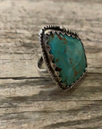 Vintage Native American Silver Turquoise Ring Size 8