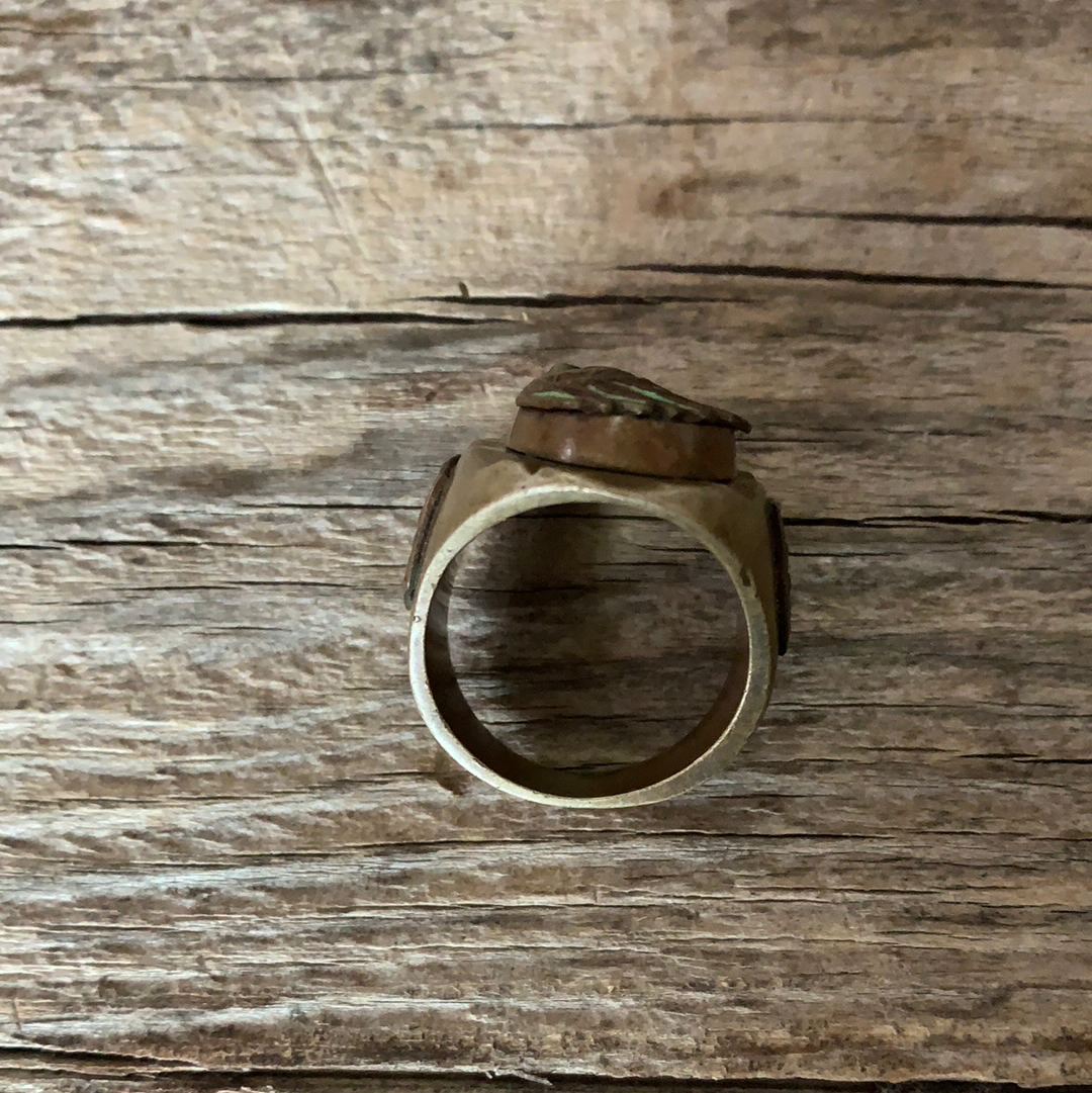Vintage 1940’s Indian Head Mexican Biker Ring Size 11.25
