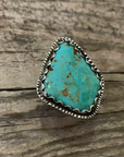 Vintage Native American Silver Turquoise Ring Size 8