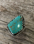 Vintage Native American Silver Turquoise Ring Size 8