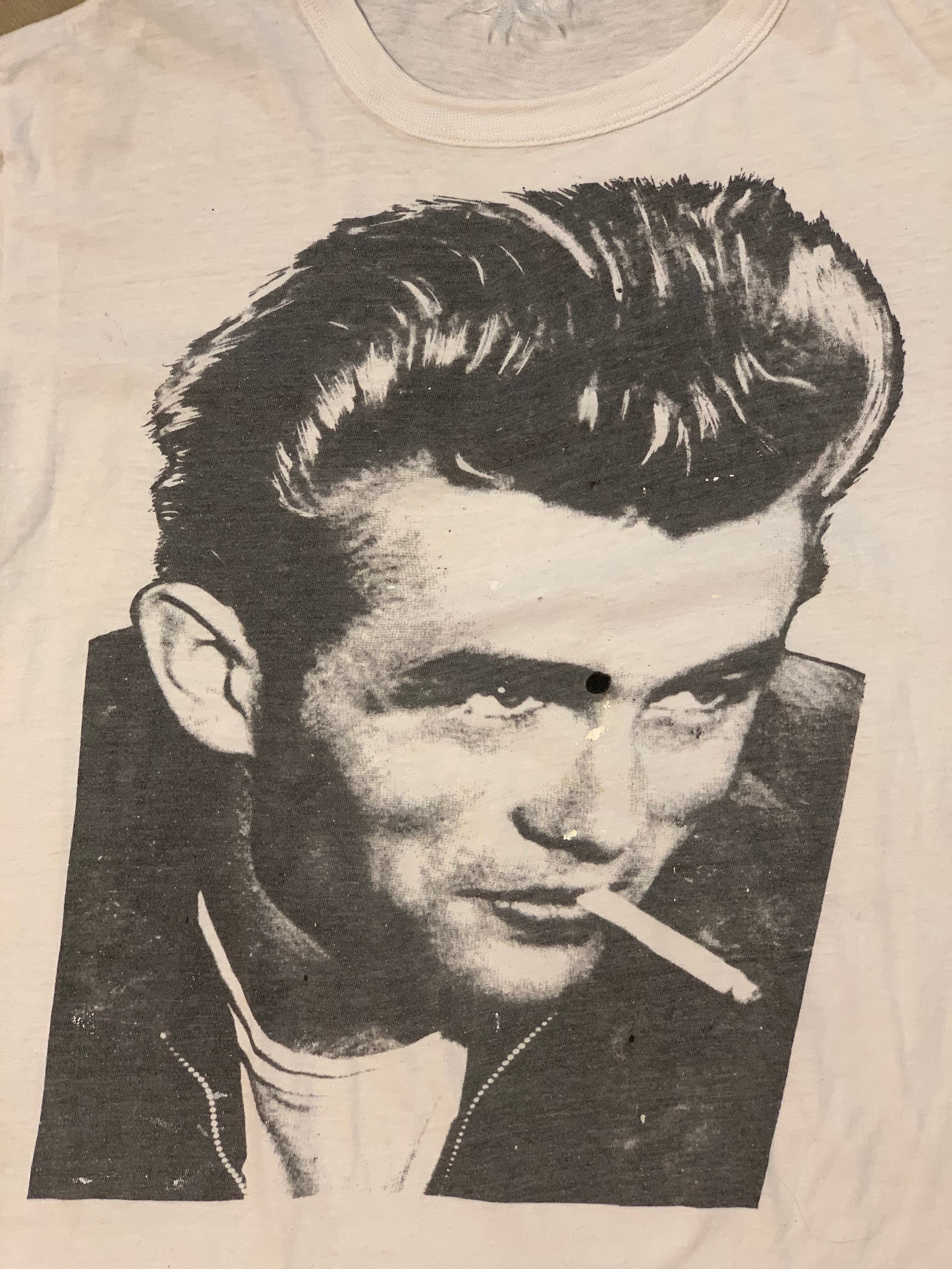 james dean cigarette shirt 18x24 Color Poster Iconic White T-Shirt And Vintage 70's James Dean T-Shirt