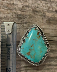 Vintage Native American Silver Turquoise Ring Size 8