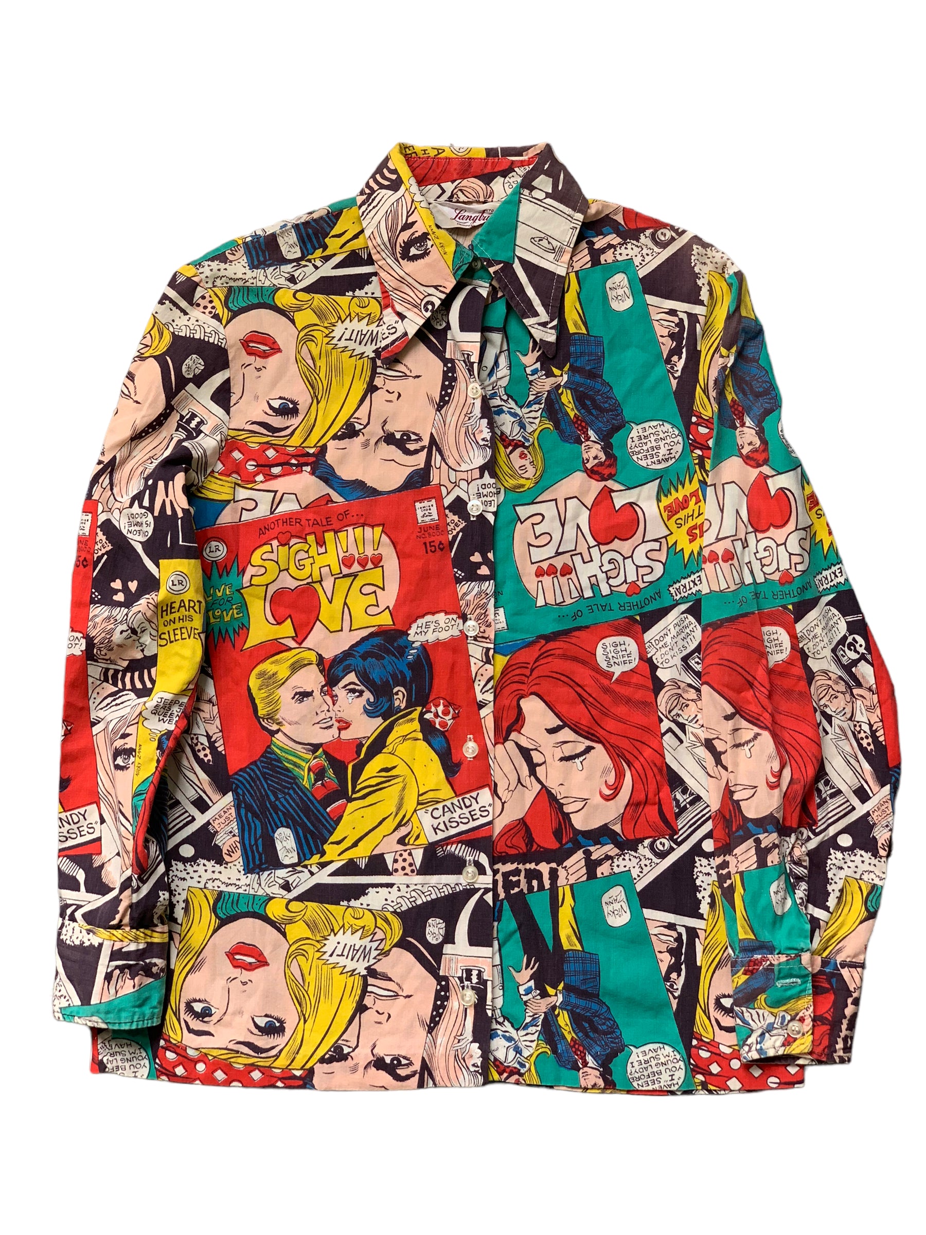 Vintage 70’s Nicky Zane Comic Pop Art All Over Print Shirt