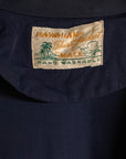1950’s Solid Navy Blue Hawaiian Shirt Jacket By Mack