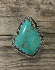 Vintage Native American Silver Turquoise Ring Size 8