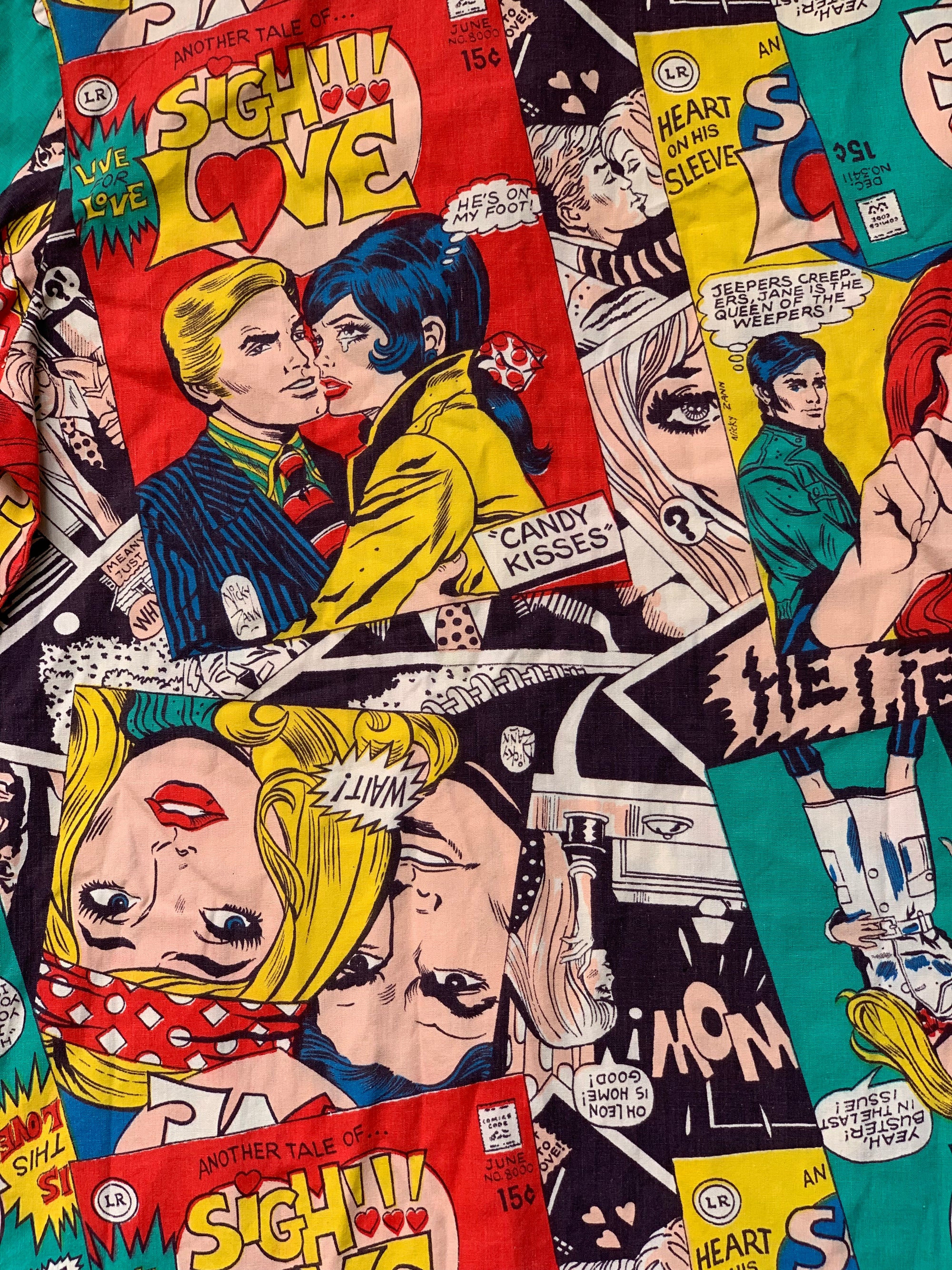 Vintage 70’s Nicky Zane Comic Pop Art All Over Print Shirt