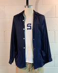 1950’s Solid Navy Blue Hawaiian Shirt Jacket By Mack