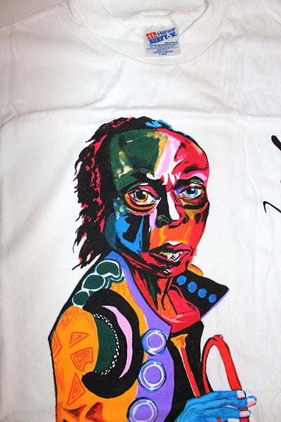 90's Miles Davis Allover Print アートTシャツXL