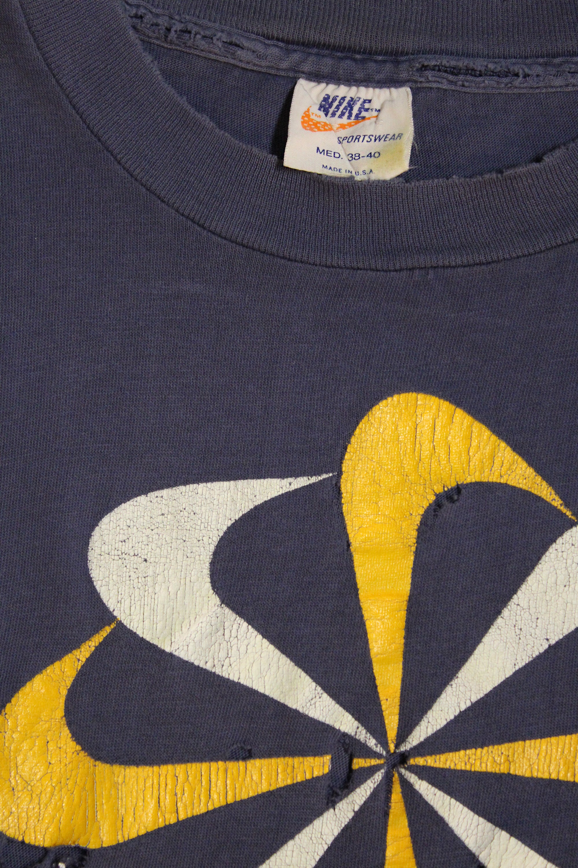 Vintage 1970's Nike Pinwheel Navy T-Shirt - Main Image