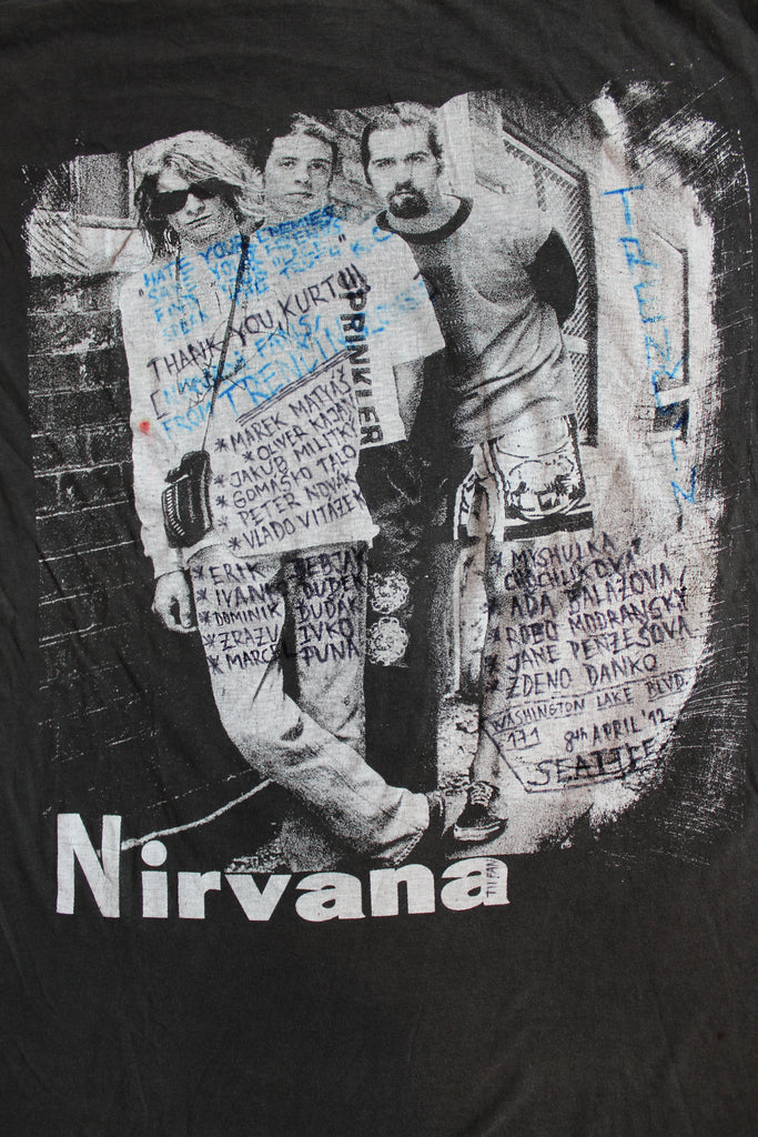 Vintage Kurt Cobain Nirvana 171 Washington Lake BLVD Memorial Park T-shirt ///SOLD///