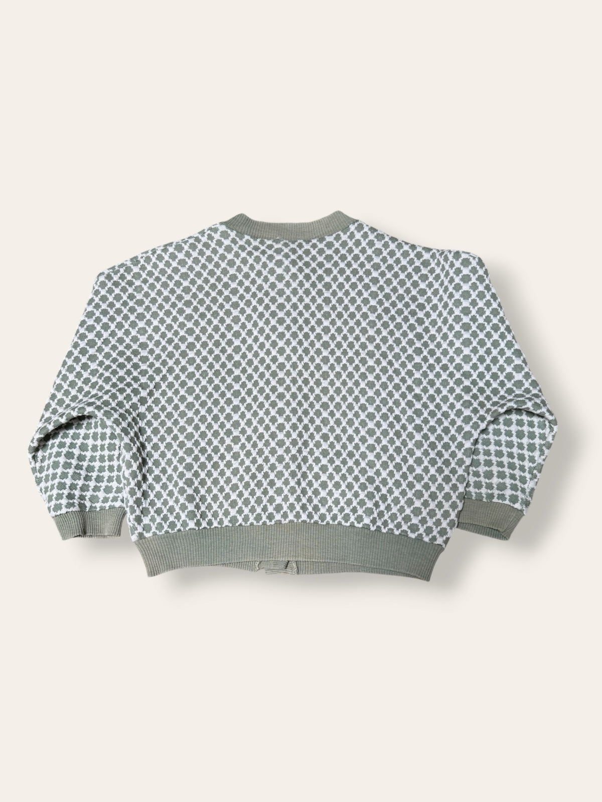 Vintage 1940’s Sage Jacquard Knit Cardigan
