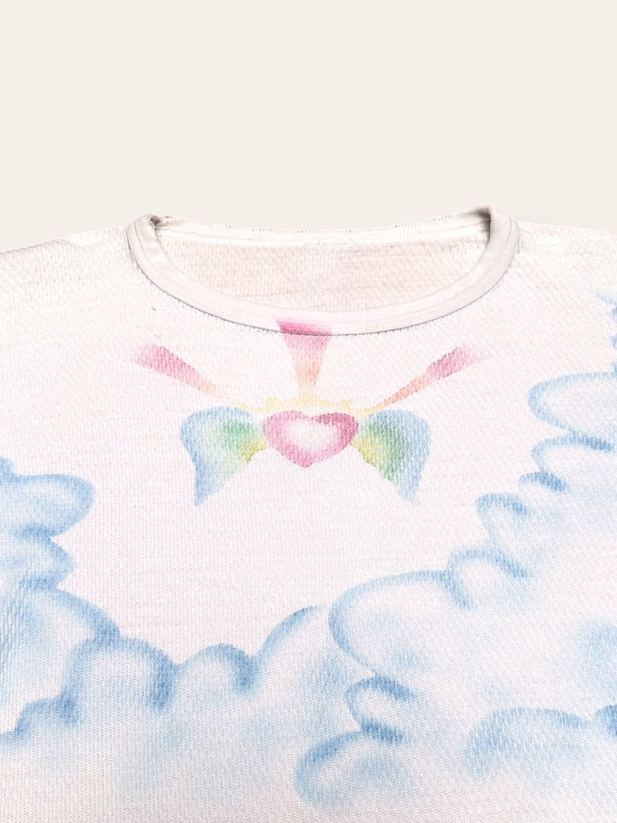 Vintage 1970s Airbrush Thermal Shirt| Handmade Folk Art Top