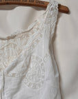 Vintage Early 1900’s Cotton Chemise Tank With Lace Insets