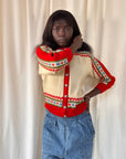 Vintage 1950’s Norway Fair Isle Wool Cardigan Sweater