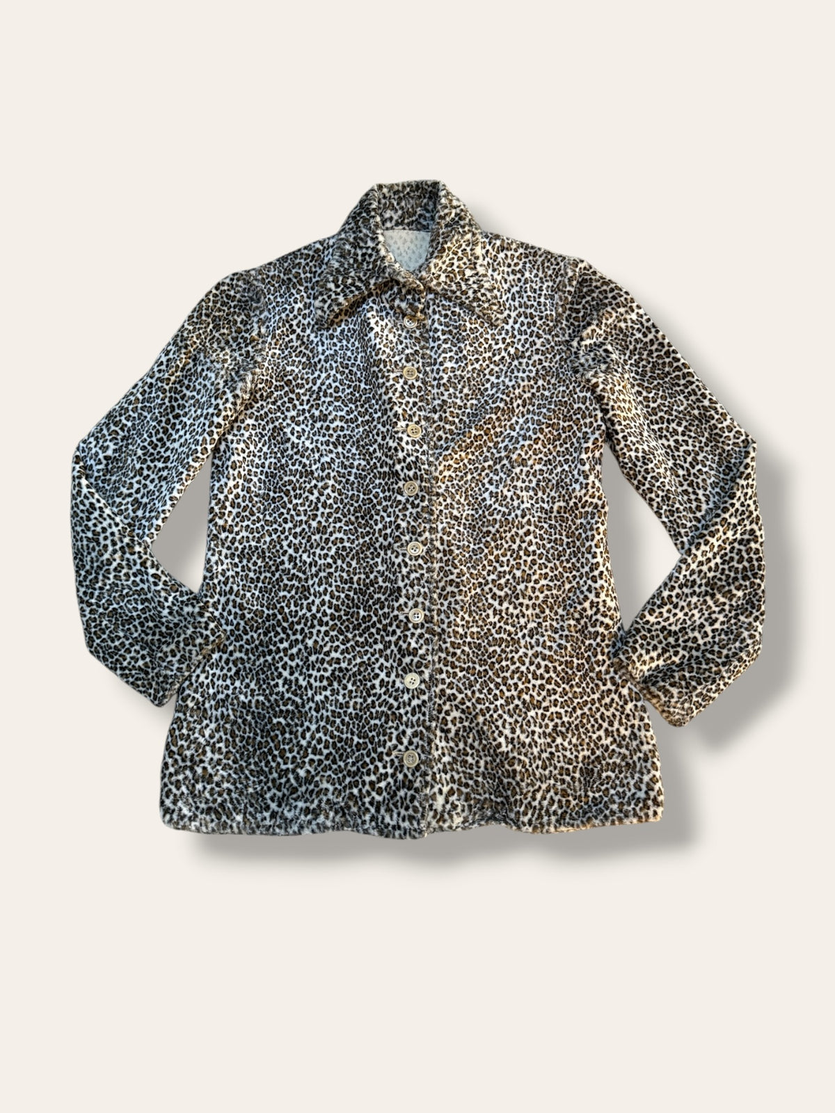 Vintage 1960s Leopard Print Faux Fur Shirt Jacket | Chuck Howard Boutique Clothing