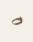 Antique Victorian 9ct Gold Ring | Garnet & Seed Pearl Accent Ring Size 6