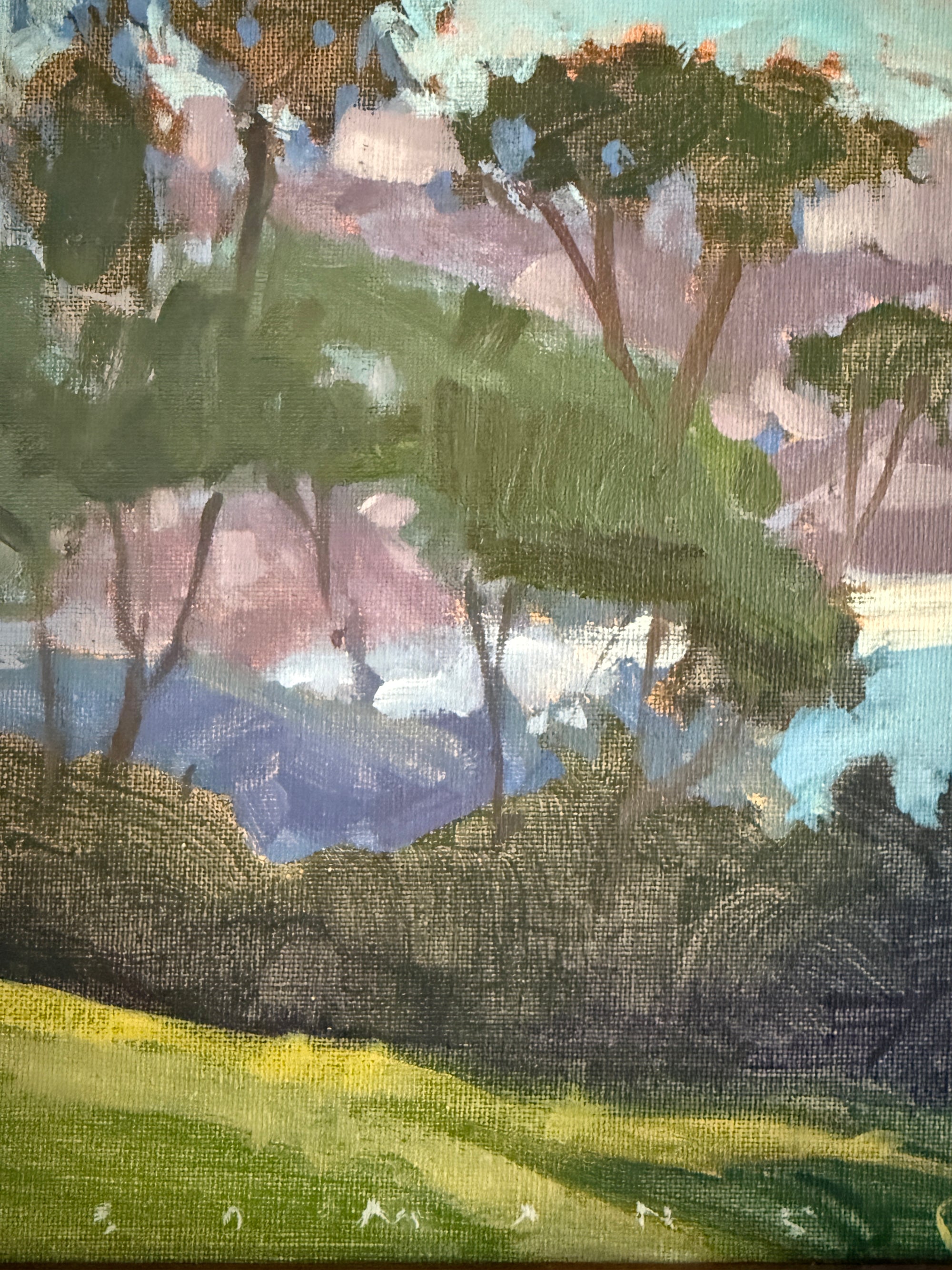 2000s Jeff Yeomans Original Oil Painting | Laguna Beach California Coastal Landscape Impressionist Art